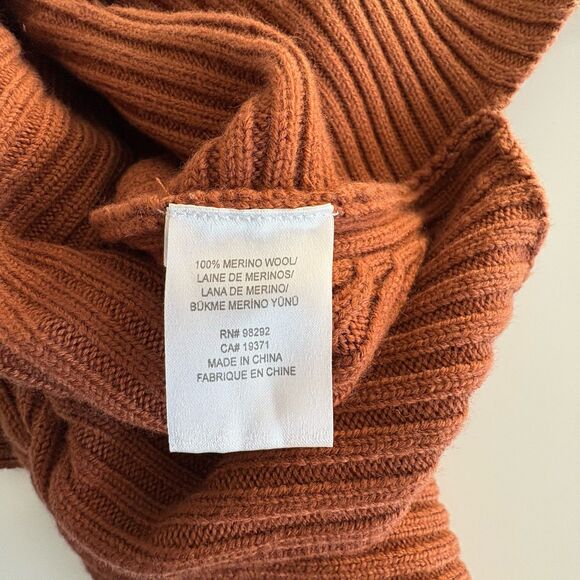 TIBI Origami Camel Merino Wool Rib Knit Midi Skirt Size Small Asymmetrical - Picture 8 of 10